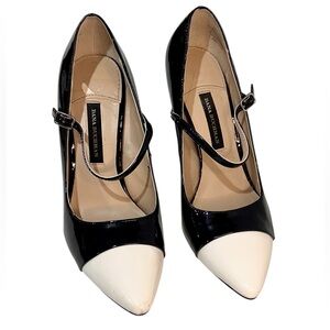 Dana Buchman Black and Cream Mary Jane Heels 7.5 (work, business casual, dressy)